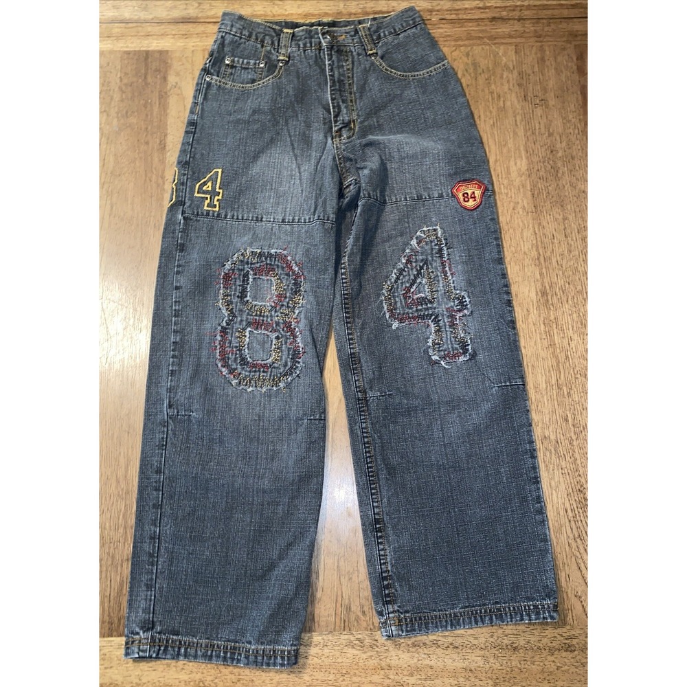 Vintage No Boundaries Wide Leg Skater Jeans Kids Size 12 Embroidered Denim 84